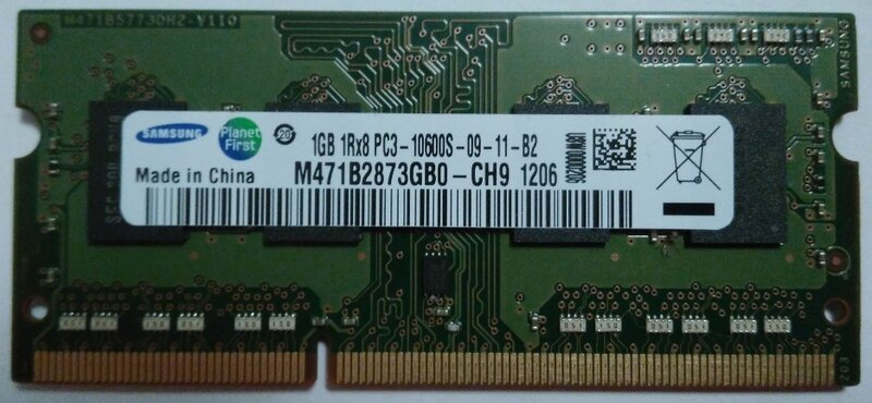Gratuit memorie Samsung pentru laptop 1GB DDR3 1333MHz CL9 1,5V